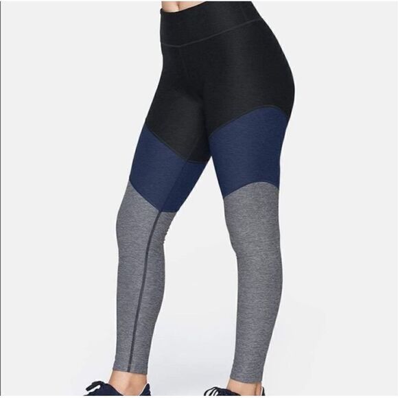 Outdoor Voices Tri-Color Blue Spring 7/8 Activewear Bottoms Leggings Size Medium - Picture 1 of 8